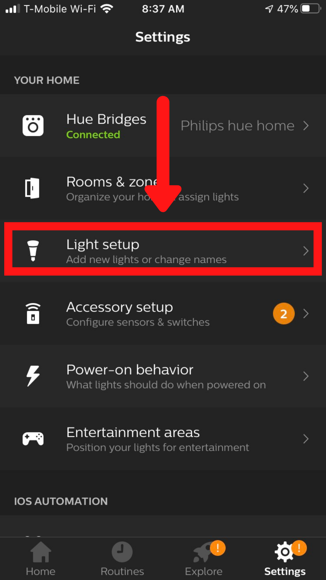 Hue Setup Step 2