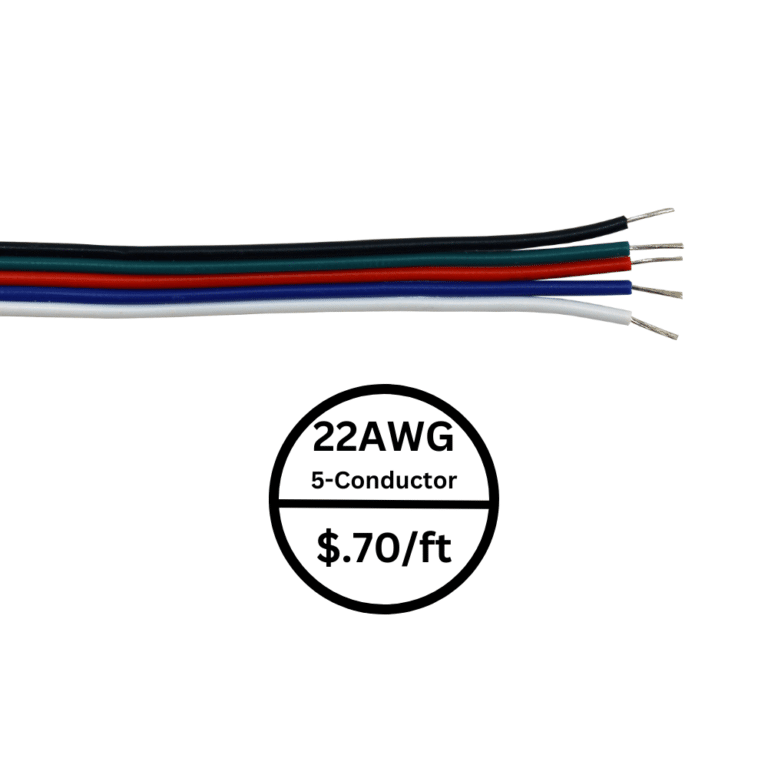 Bulk RGBW 5Conductor Cable .70 per foot Inspired LED