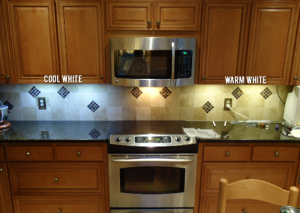 warm vs cool under cabinet lighting