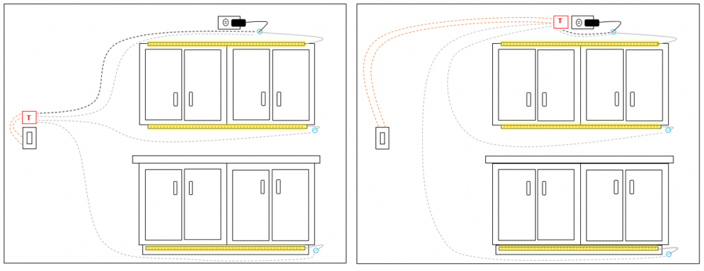 TRIAC wiring side by side